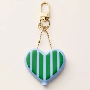 NWT Kate Spade Striped Heart Coin Purse Bag Charm Keychain Target Collaboration
